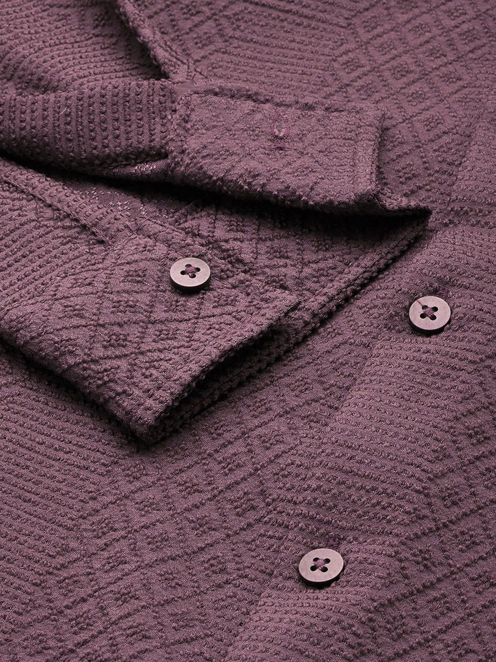 The Indian Garage Co Self Design Opaque Casual Shirt