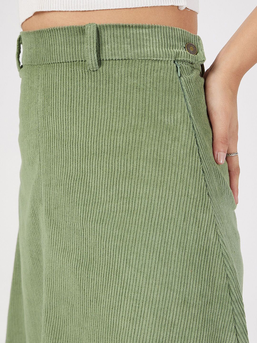 Sassafras Corduroy Cotton Pure A-Line Midi Skirt