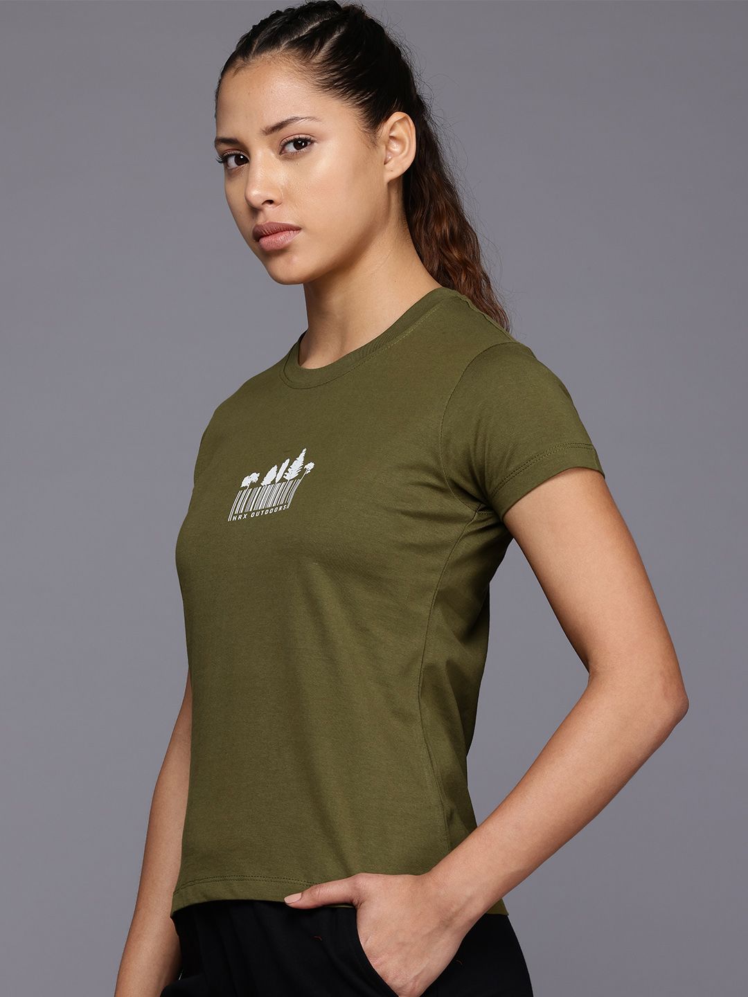 HRX by Hrithik Roshan Printed Outdoor Pure Cotton T-shirt