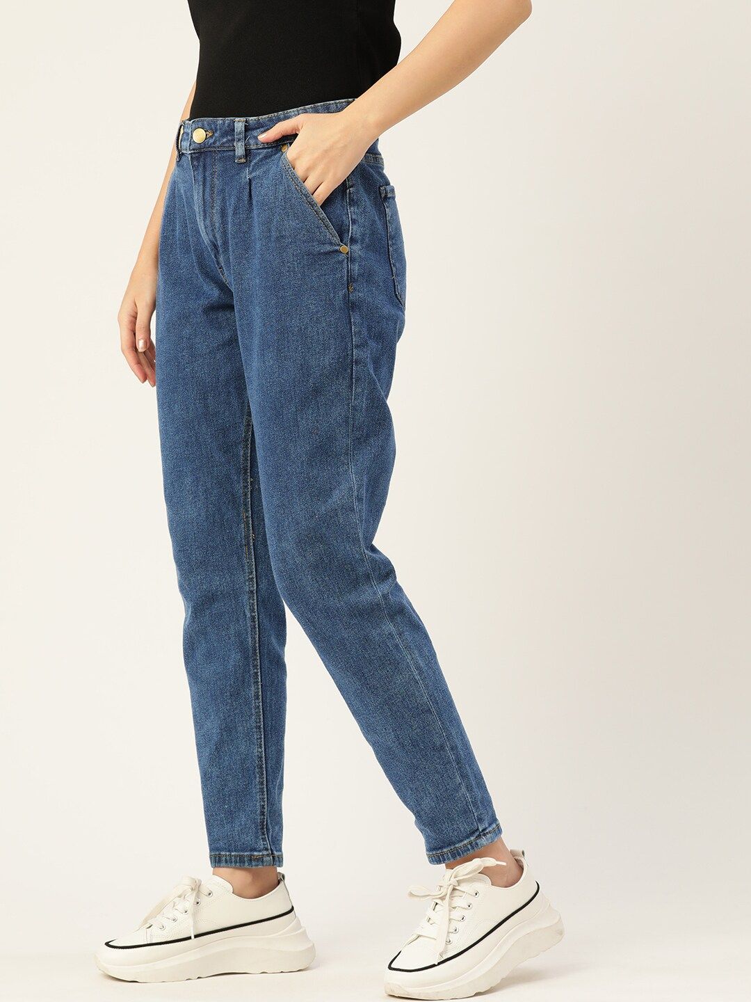 DressBerry Women Blue Stretchable Mom Fit Jeans