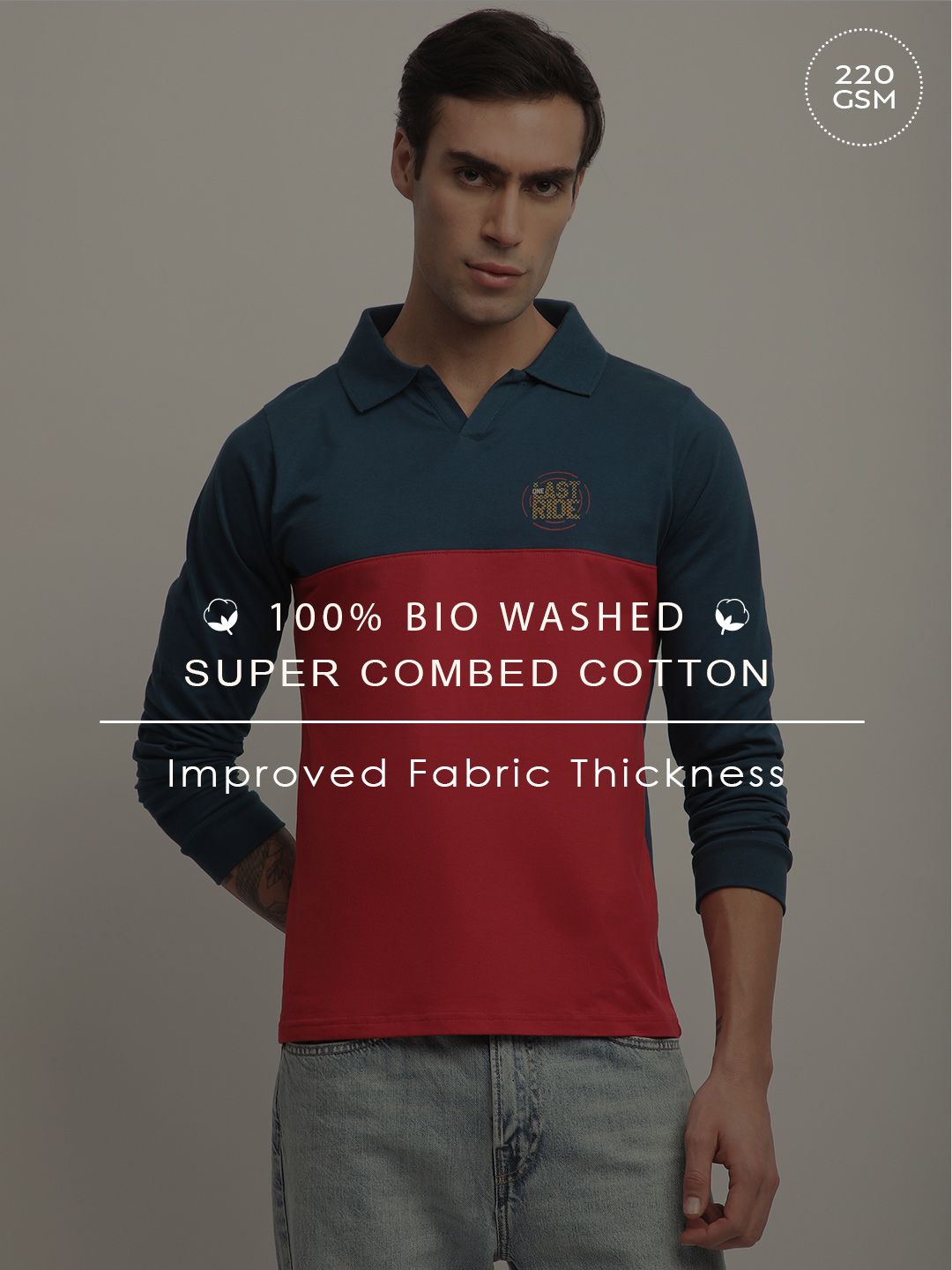 Difference Of Opinion Men Long Sleeve Regular Fit Polo Tshirt