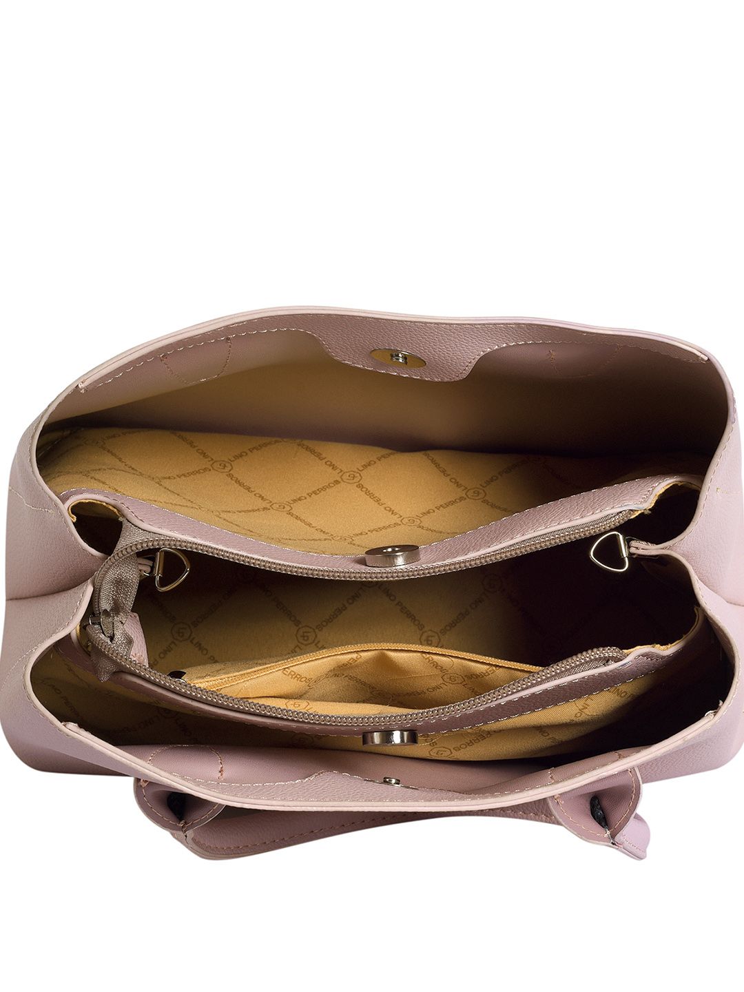 Lino Perros Pink Solid Handheld Bag