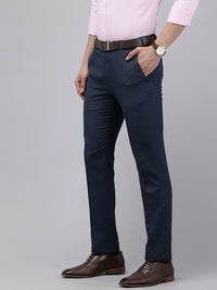 Park Avenue Men Slim Fit Textured Formal Trousers