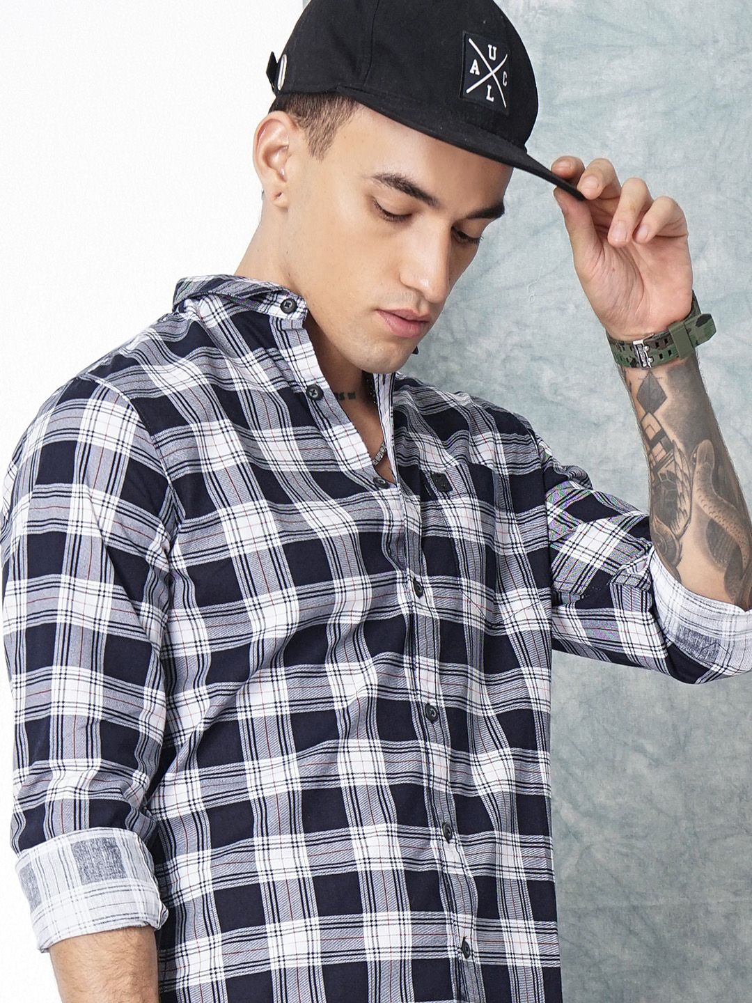 The Indian Garage Co Men Checked Pure Cotton Casual Shirt
