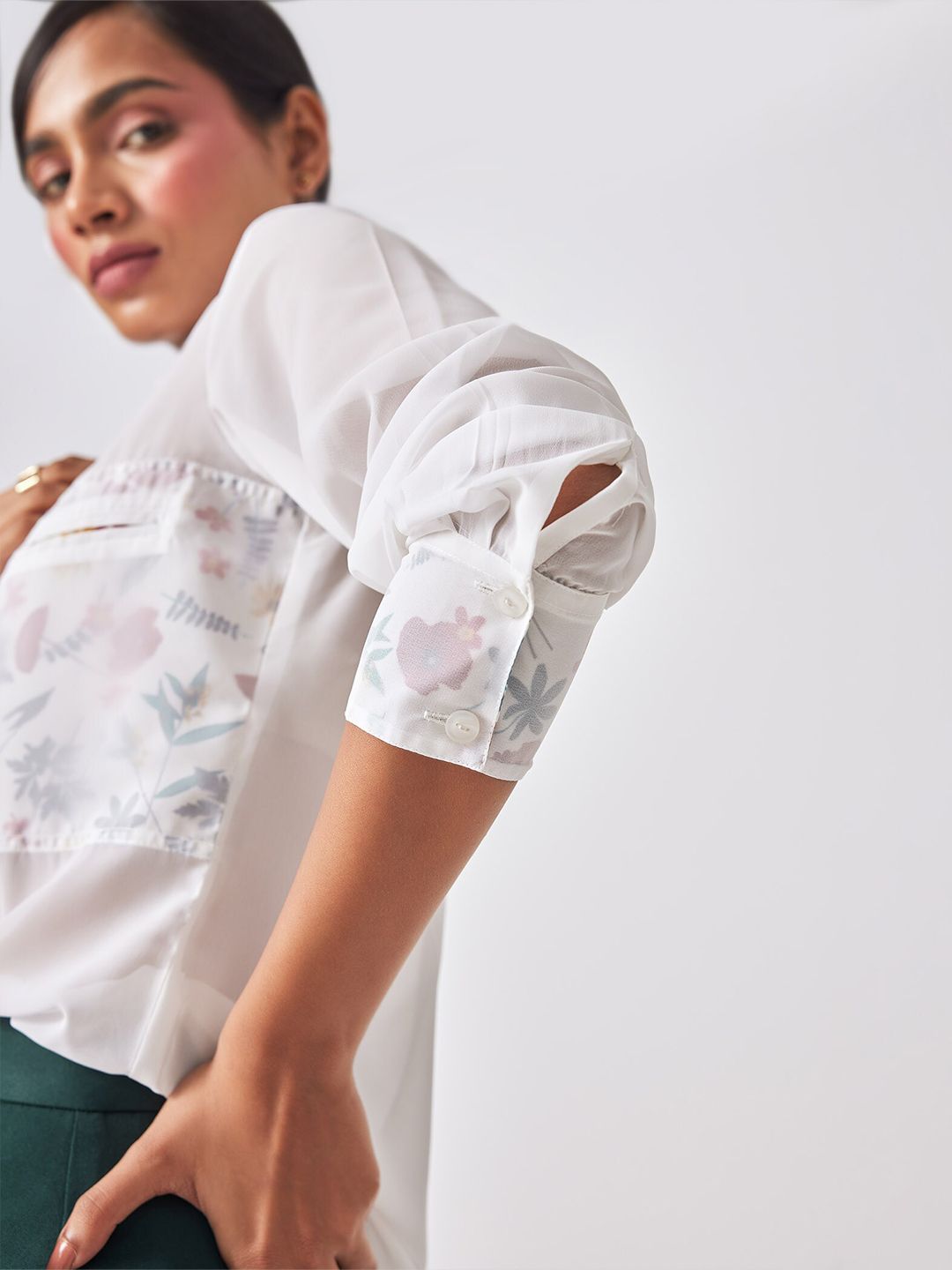 The Label Life Floral Printed Comfort Georgette Casual Shirt