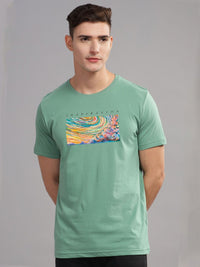 ADRO Typography Printed Round Neck Pure Cotton T-shirt