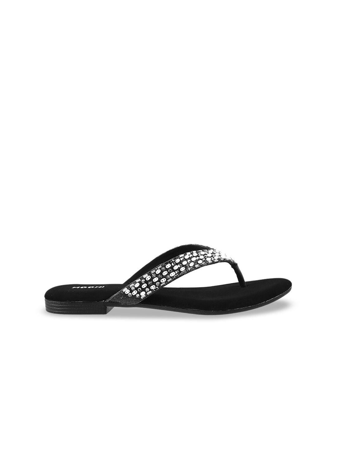 Mochi Embellished Open Toe Flats