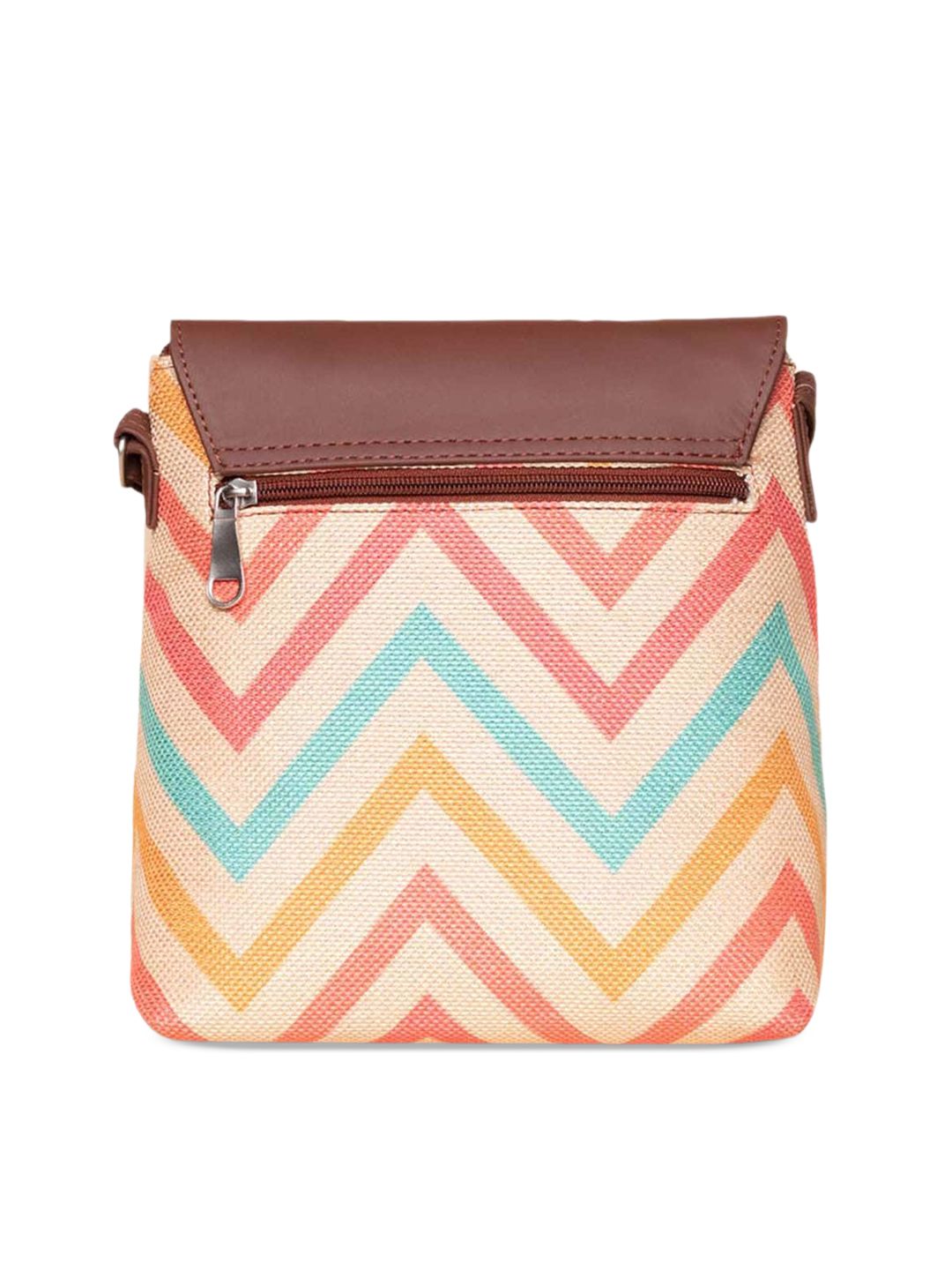 ZOUK Geometric Printed Structured Sling Bag