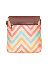 ZOUK Geometric Printed Structured Sling Bag