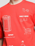 ADRO Men Graphic Printed Round Neck Cotton Oversized T-Shirt