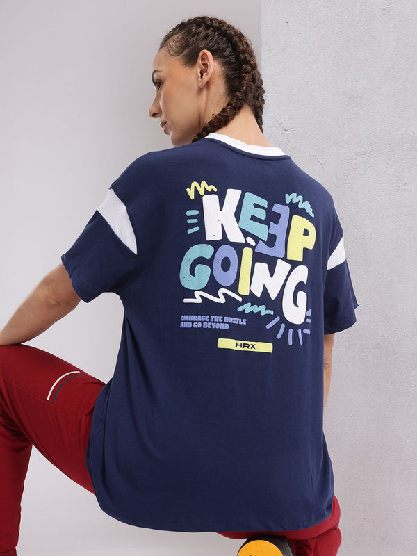 HRX by Hrithik Roshan Printed Drop-Shoulder Sleeves Relaxed Lifestyle T-shirt