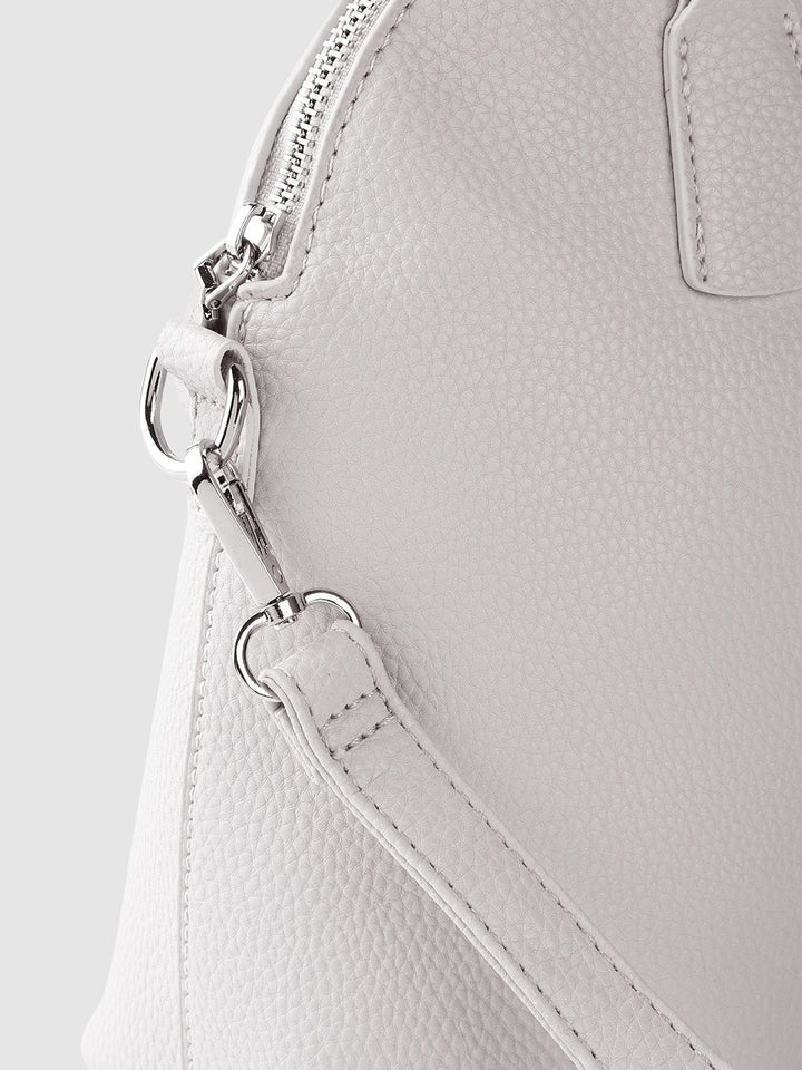 Lino Perros Grey Half Moon Handheld Bag with Detachable Sling Strap