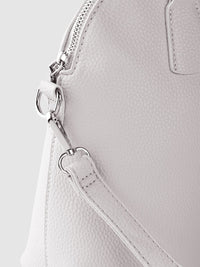 Lino Perros Grey Half Moon Handheld Bag with Detachable Sling Strap