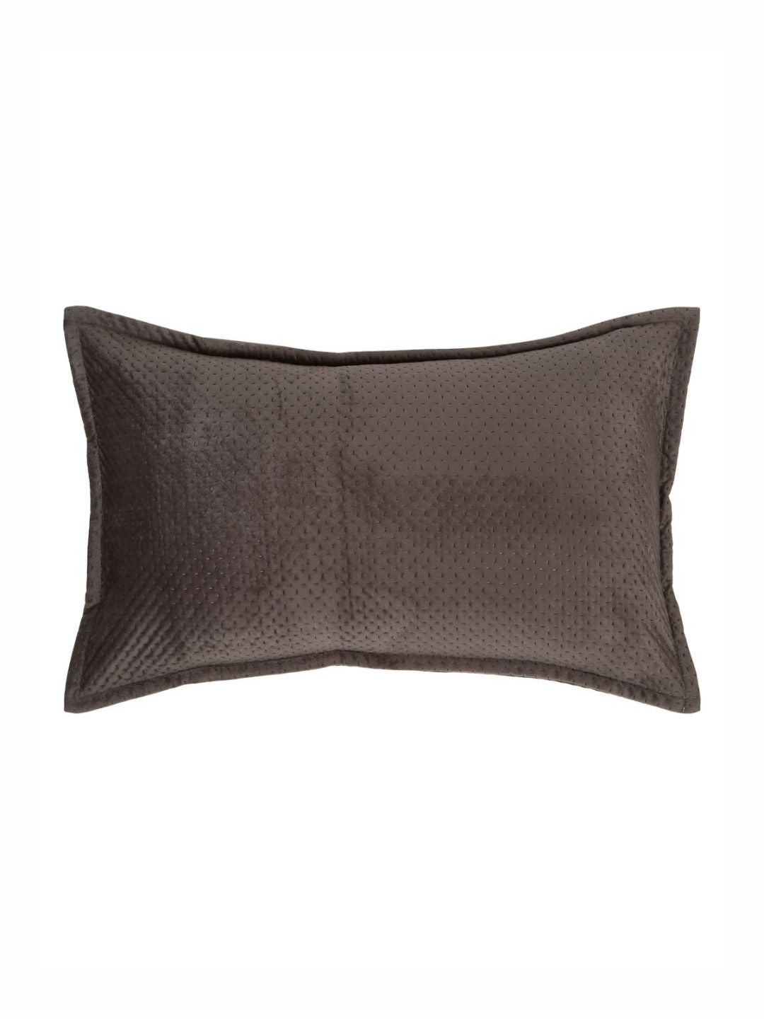 HOSTA HOMES Brown 2 Pieces Self Design Rectangle Shaped Pillow Covers