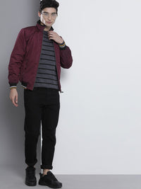 The Indian Garage Co Slim Fit High-Neck Zip-Front Bomber Jacket
