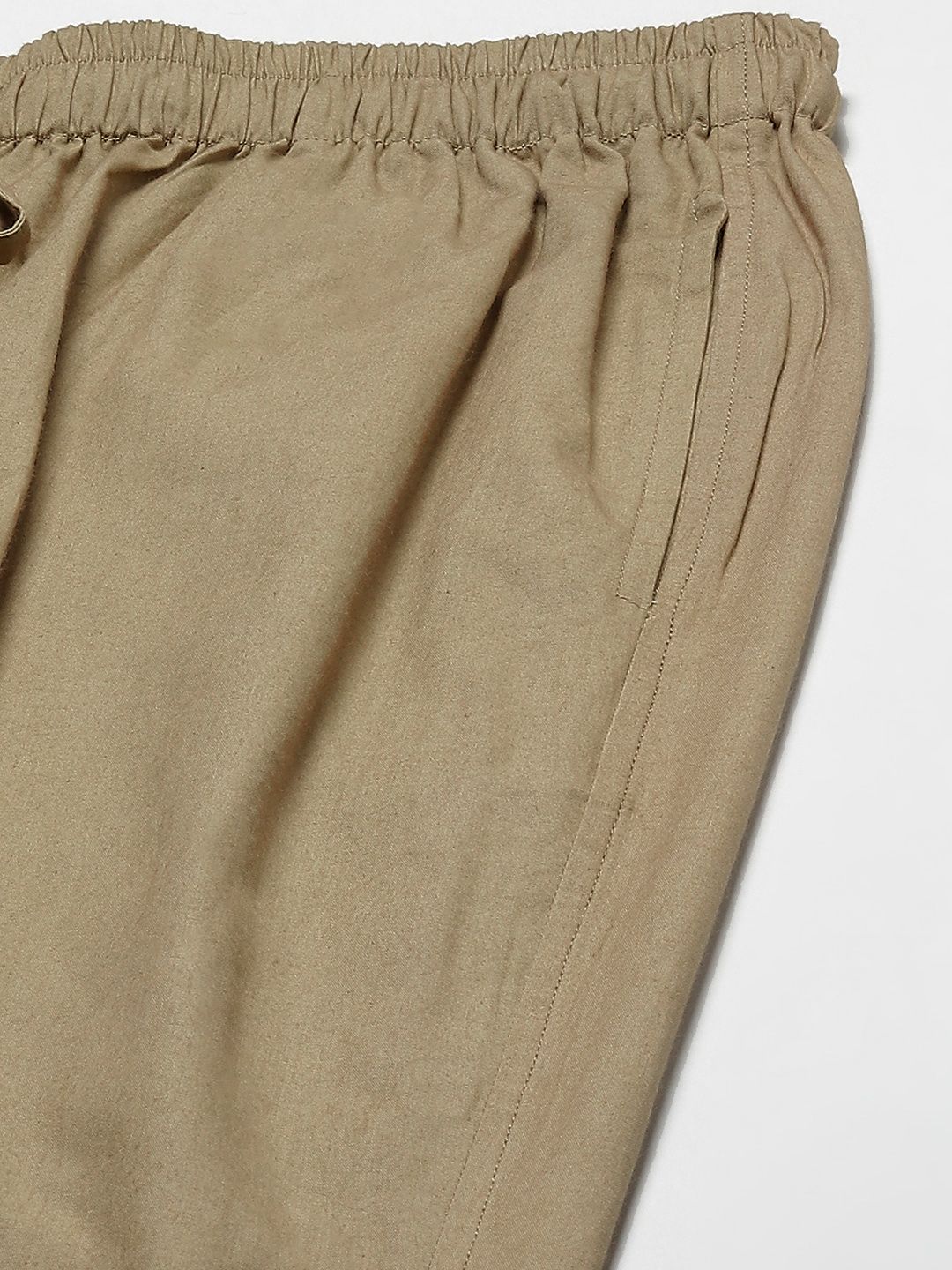 See Designs Men Khaki Solid Cotton Pyjamas