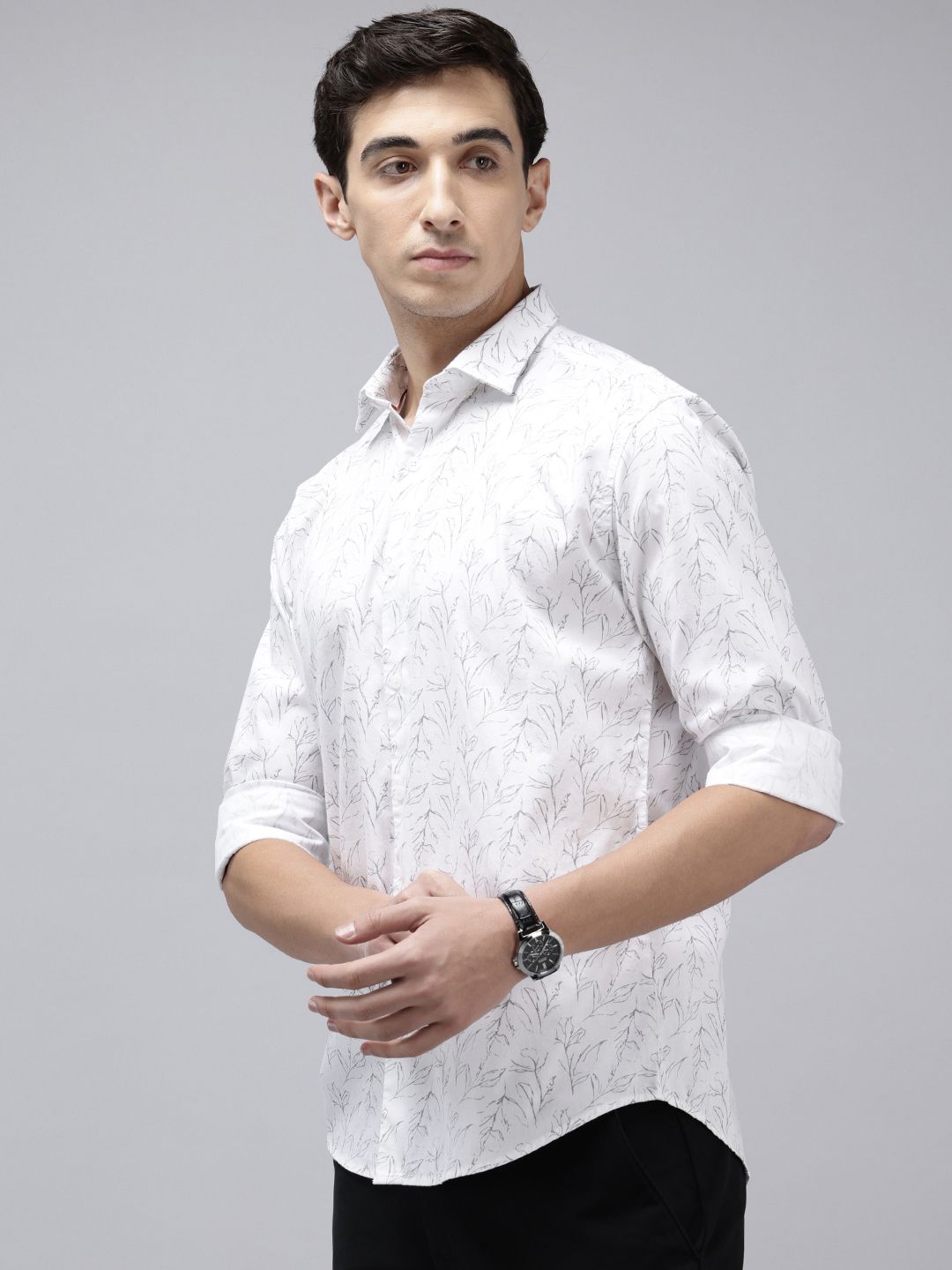 Park Avenue Slim Fit Floral Printed Pure Cotton Casual Shirt