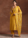 Libas Ethnic Motifs Embroidered V-Neck Three-Quarter Sleeves Kurta Set