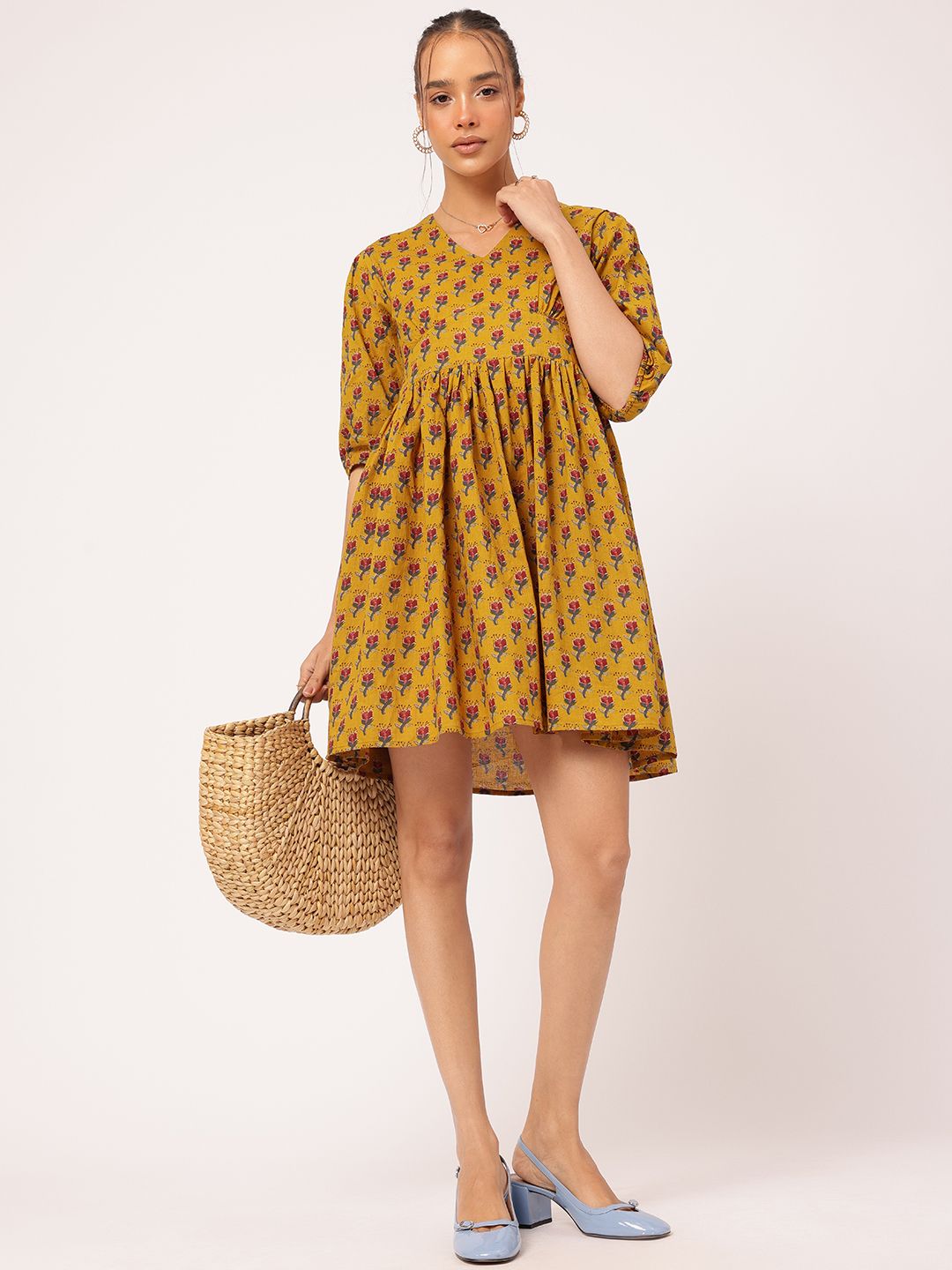 DressBerry Sunkissed Styles Floral Print A-Line Mini Dress