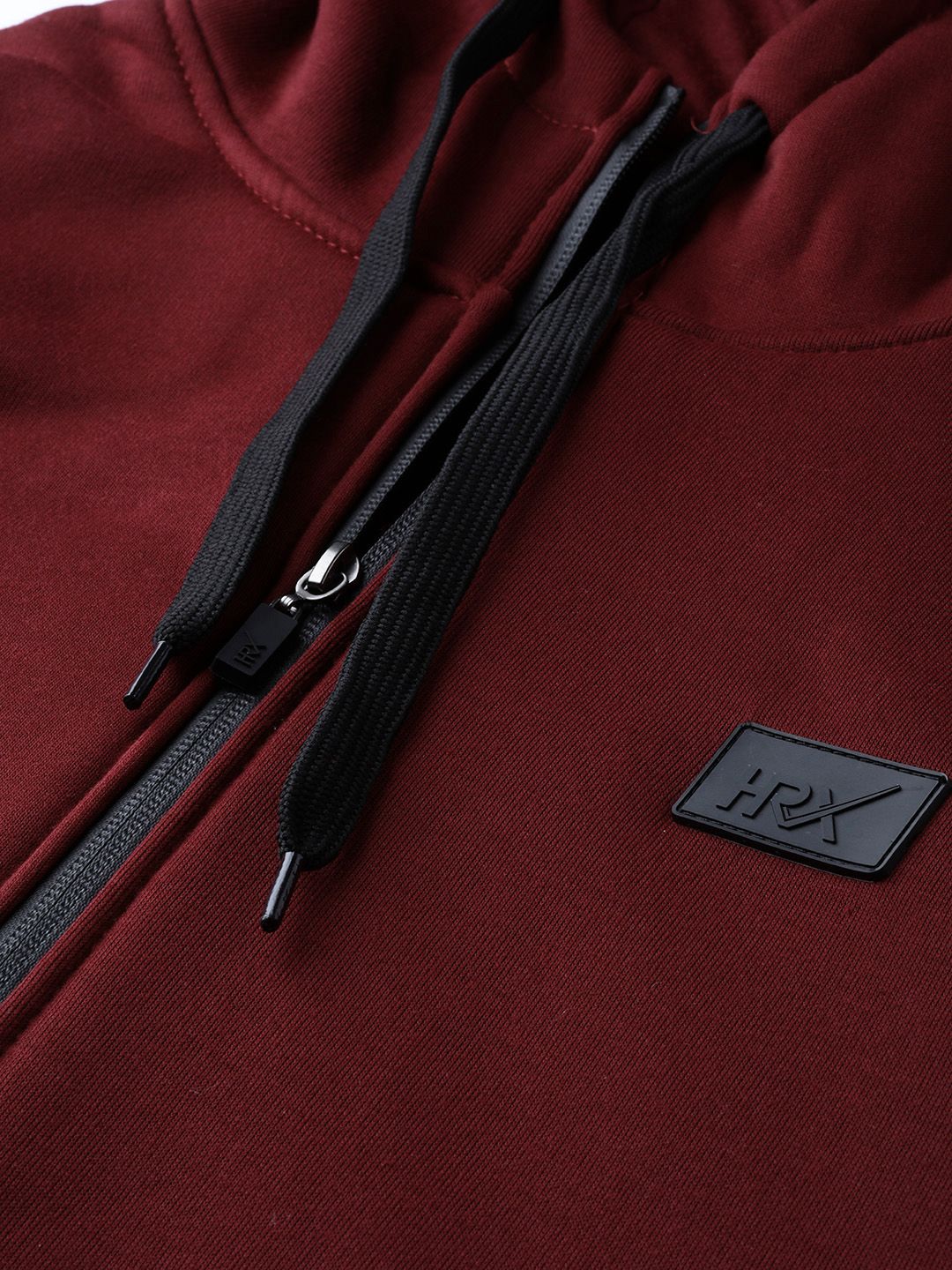 HRX by Hrithik Roshan Men Maroon Solid Hooded Sweatshirt
