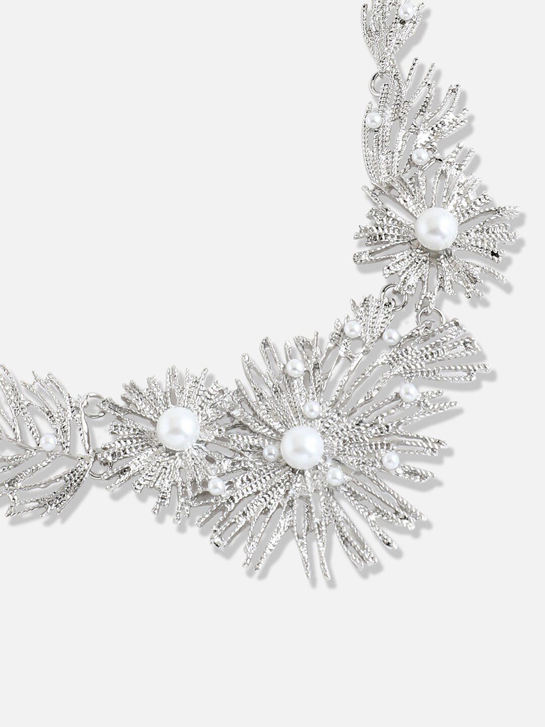 SOHI Silver-Plated Pearls-Studded Jewellery Set
