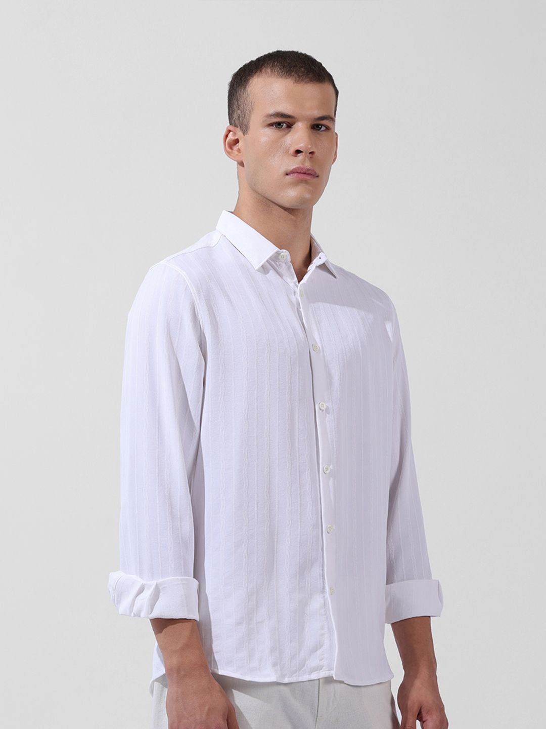 The Indian Garage Co Men Regular Fit Textured Resort Wear Shirt