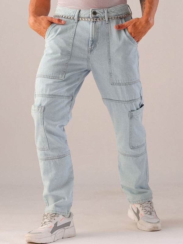 The Indian Garage Co. Men Mid Rise Heavy Fade Clean Look Jeans