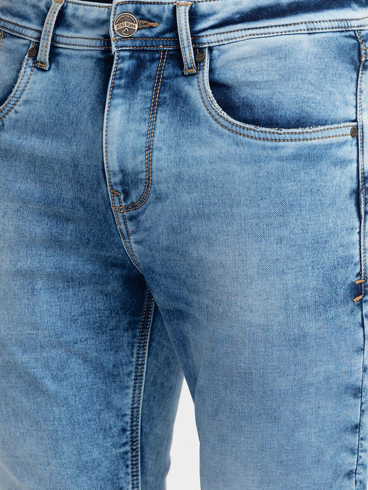 Being Human Men Straight Fit Mildly Distressed Heavy Fade Jeans
