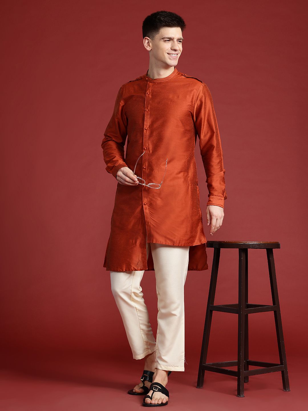 Anouk Shoulder Tabs Asymmetric Kurta
