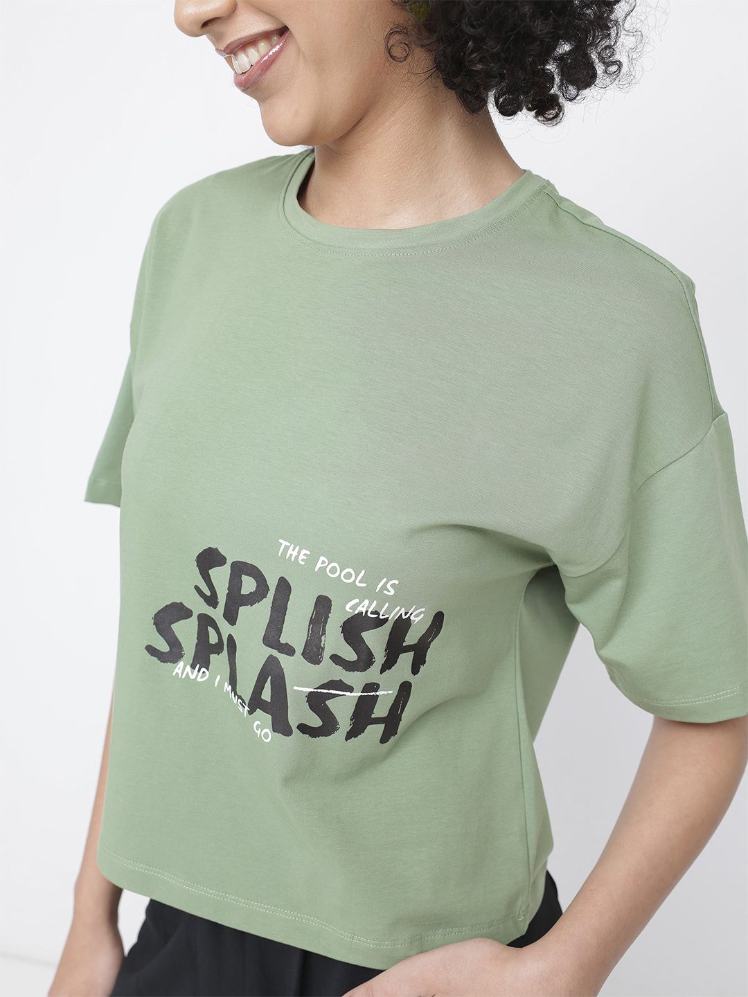 DressBerry Poolside Paradise Printed Boxy T-shirt