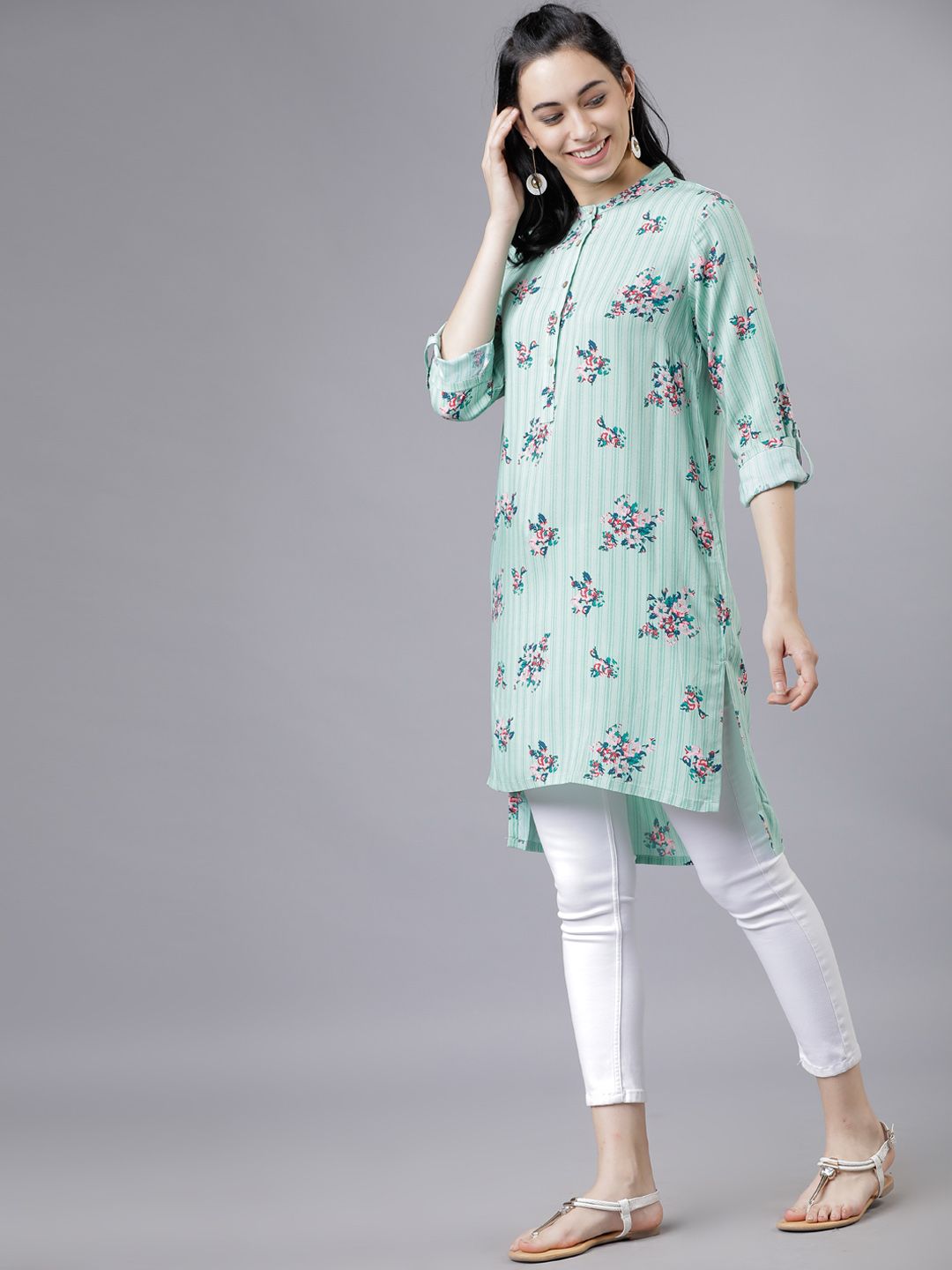 Vishudh Women Green Printed Tunic