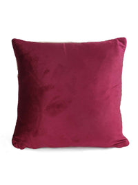 STITCHNEST Maroon & Beige 2-Pieces Velvet Square Cushion Covers