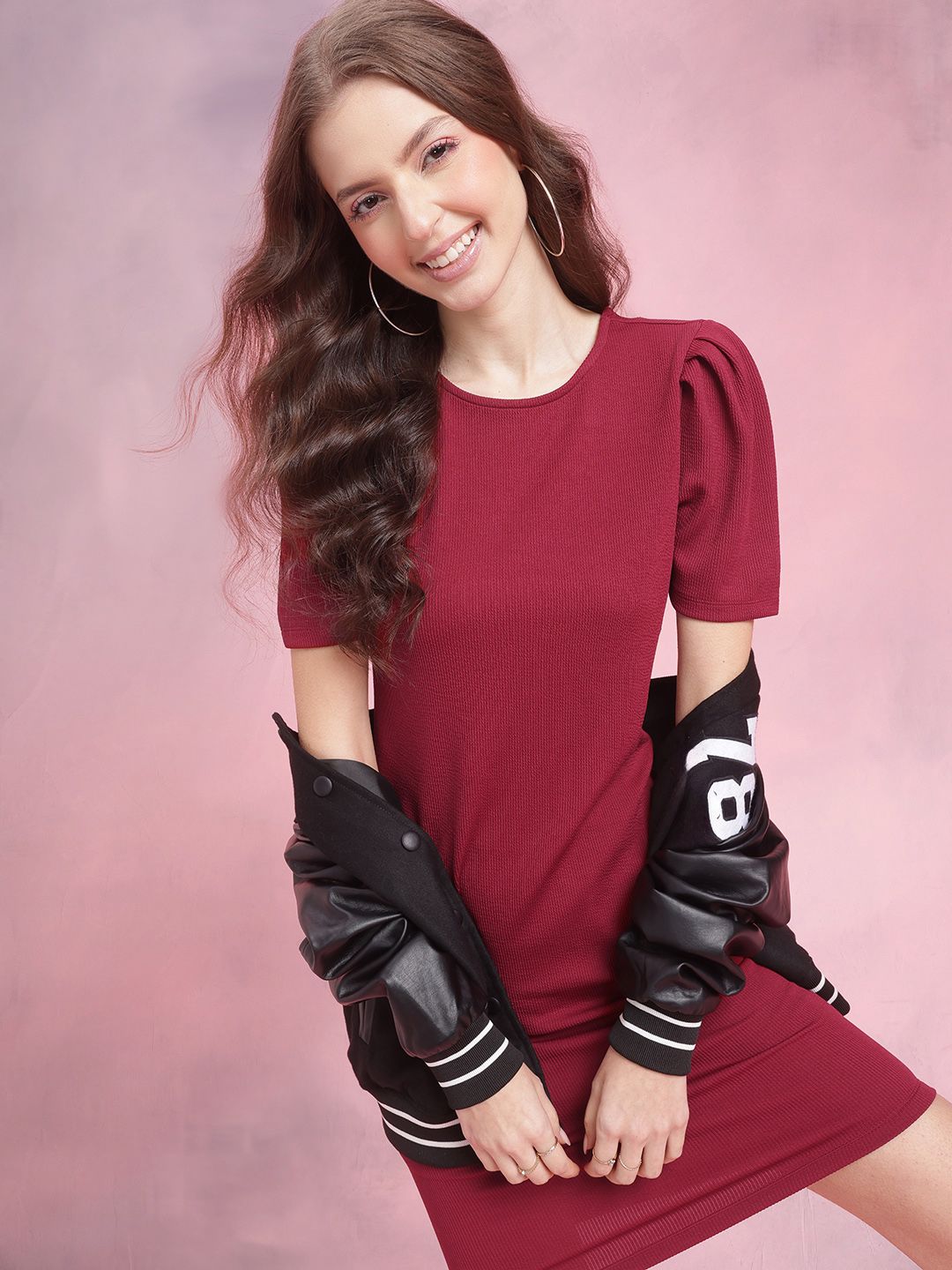 DressBerry Puff Sleeve Bodycon Dress