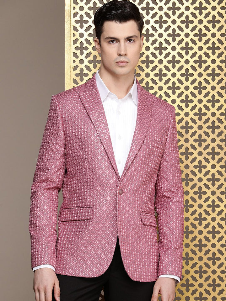 House of Pataudi Single-Breasted Sequinned Blazers