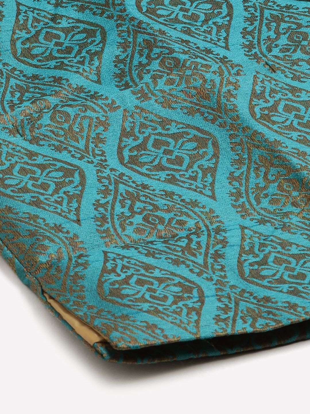 SOJANYA Kurta Motif Etnik Oren Lelaki dengan Jaket Churidar & Nehru
