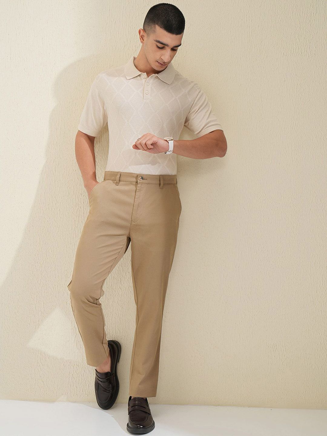 HIGHLANDER Men Soft Feel Twill Chino Trousers