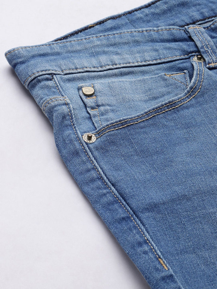 SPYKAR Men Blue Super Skinny Slim Fit Low-Rise Tapered Leg Light Fade Stretchable Jeans