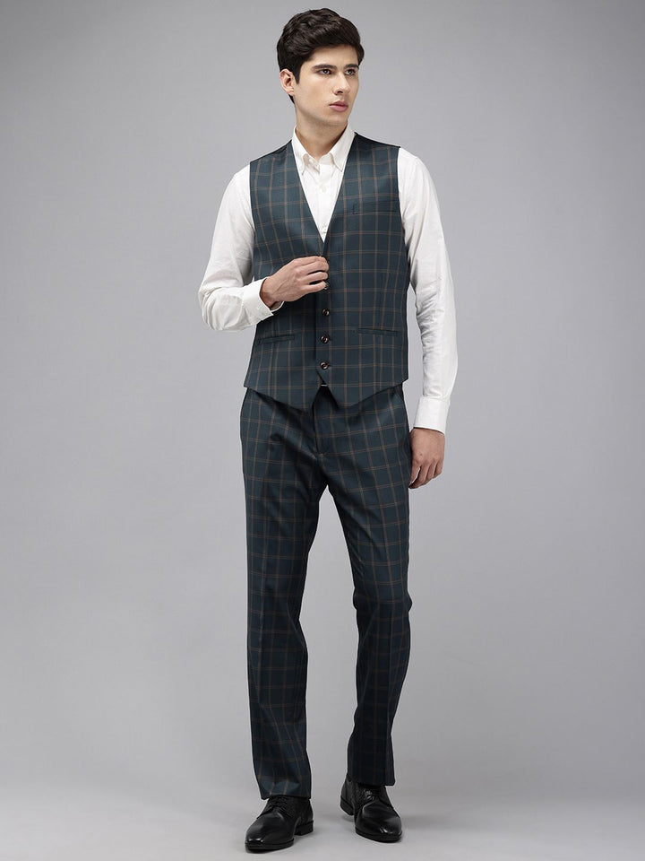 Park Avenue Checked Single Breasted Super Slim Fit 3 Piece Formal Suits