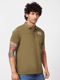 SPYKAR Typography Printed Polo Collar Slim Fit Cotton Casual T-Shirt