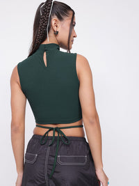 DressBerry Artistic Tie-Up Crop Fitted Top