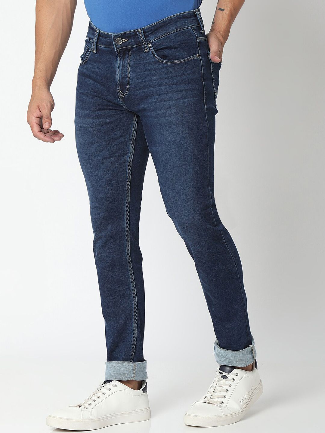 SPYKAR Men Blue Slim Fit Low-Rise Light Fade Jeans