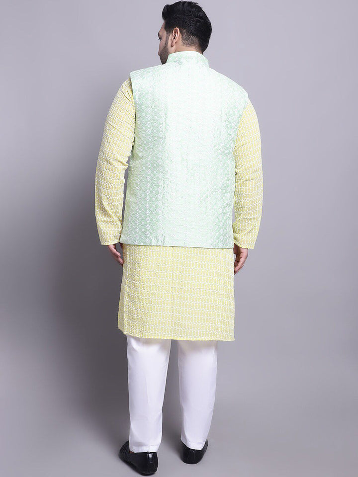 Kurta Sulam Motif Etnik SOJANYA PLUS Bersama Baju Tidur & Jaket Nehru
