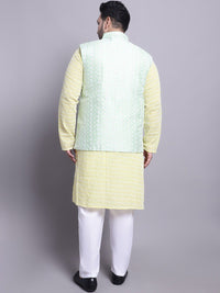 Kurta Sulam Motif Etnik SOJANYA PLUS Bersama Baju Tidur & Jaket Nehru
