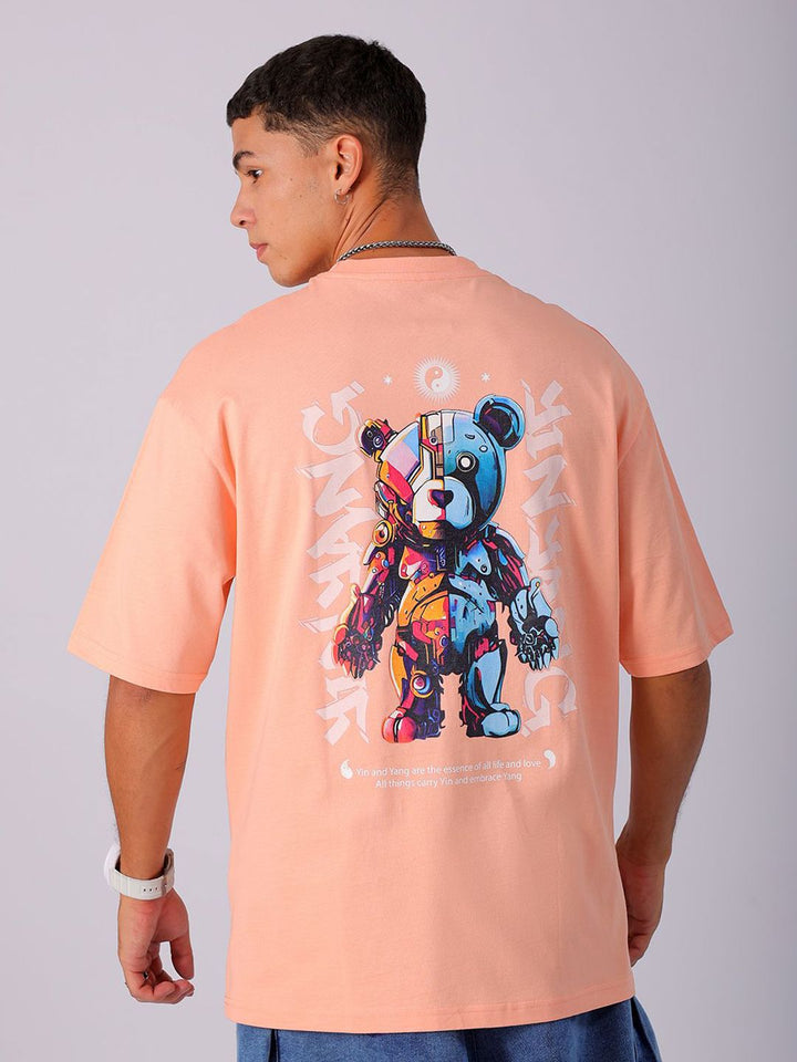 The Indian Garage Co Men Back Printed Boxy Oversized Round Neck T-shirt