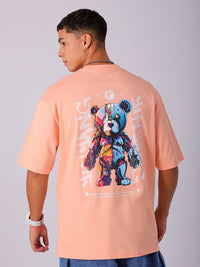 The Indian Garage Co Men Back Printed Boxy Oversized Round Neck T-shirt