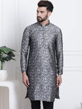 SOJANYA Motif Etnik Bercetak Kurta Lurus Kolar Mandarin
