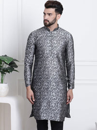 SOJANYA Motif Etnik Bercetak Kurta Lurus Kolar Mandarin