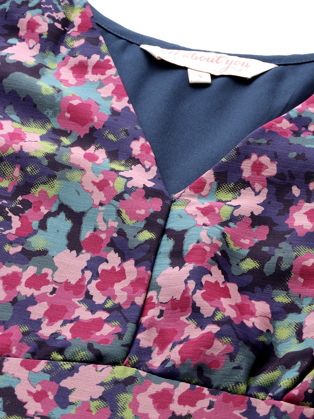 all about you Floral Print Puff Sleeve A-Line Midi Dress
