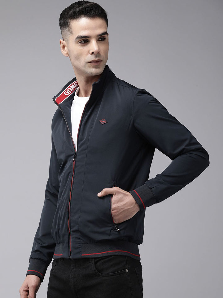 SPYKAR Solid Stand-Collar Bomber Jacket