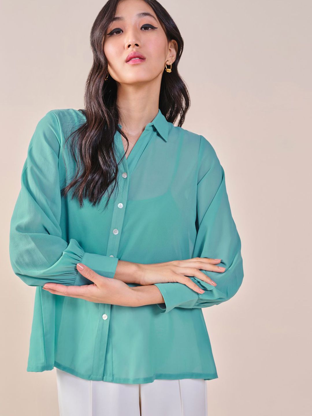 AND Solid Shirt Style Top